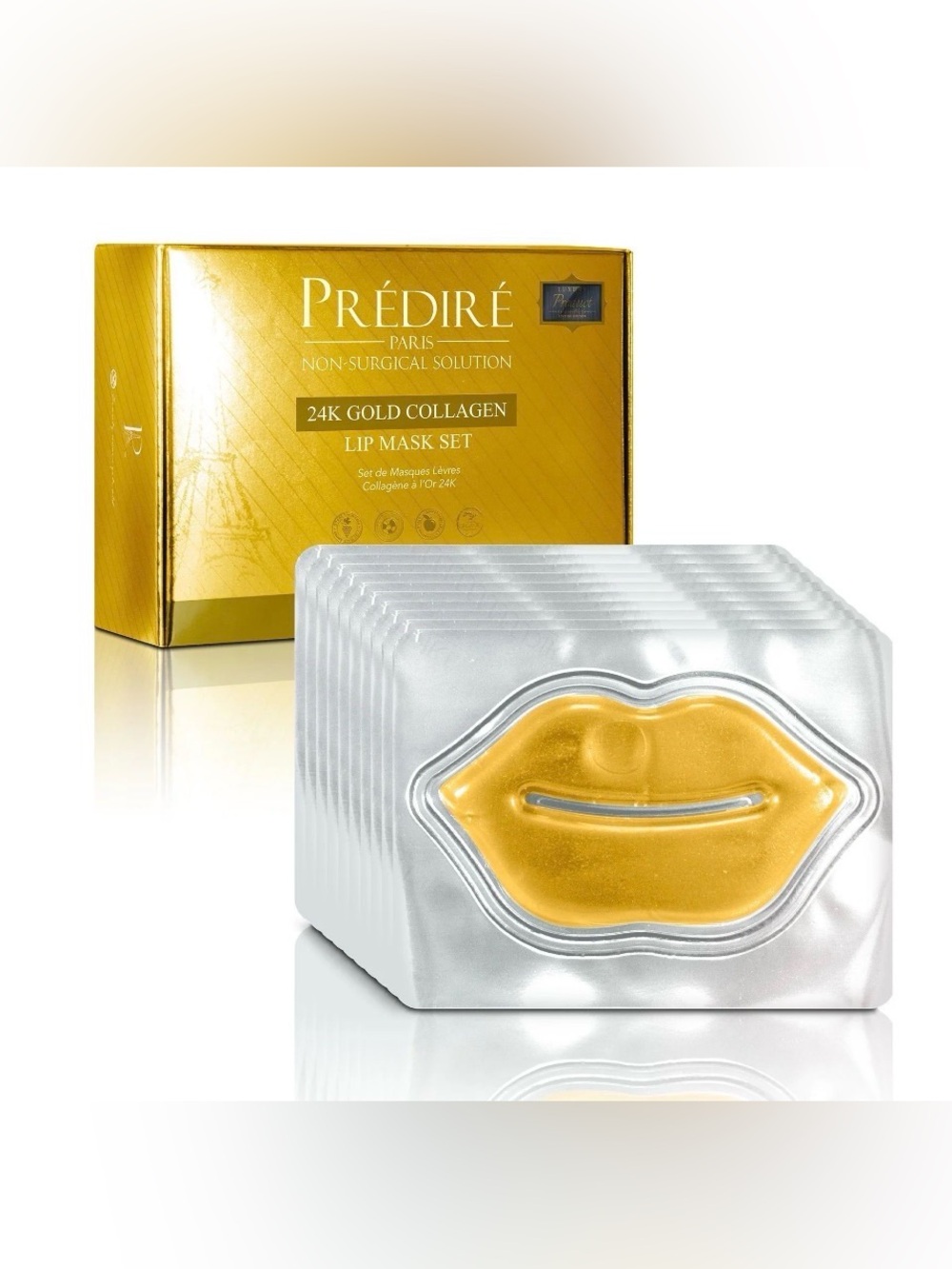 Predire 24k Gold Collagen Boosting 10 Piece Lip Mask Set ~ retail $399